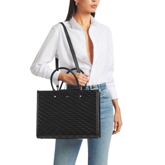 Jimmy Choo The Avenue M Diamond Embossed 3D Calf Skin Leather NEW FULLINCLUSION - Picture 4 of 8